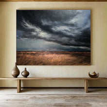 Load image into Gallery viewer, Stormy Field Landscape Painting on Canvas - “Powerful Skies” DKH779
