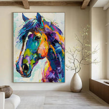 Load image into Gallery viewer, Expressionist Animal Art, Vibrant Color - Blended Painting for Equestrian Lounge &amp; Creative Office LargeART2239
