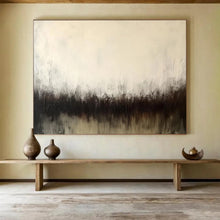 Load image into Gallery viewer, Hand - painted White and Black Gradient Abstract Acrylic Art for Minimalist Bedroom Decor LargeART1724
