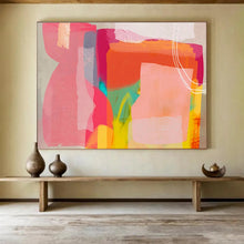 Load image into Gallery viewer, Color - Block Abstract Painting with Pastel Hues for Modern Bedroom &amp; Art Café DKH201
