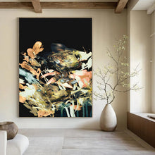 Load image into Gallery viewer, “Midnight Blooms” - Black background, colorful, expressive floral brushstrokes DTP171
