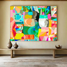 Load image into Gallery viewer, Geometric Color Block Abstract Art for Modern Playroom &amp; Trendy Office DKH065
