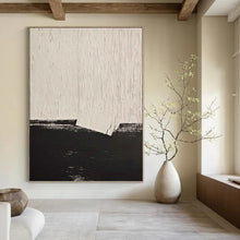 Load image into Gallery viewer, “Black &amp; White Textured Minimalism” - Modern Abstract Art on Canvas DKH1503
