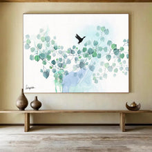 Load image into Gallery viewer, Minimalist Bird &amp; Foliage Abstract Painting on Canvas DKH539
