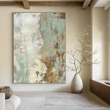 Load image into Gallery viewer, Textured Green &amp; Brown Abstract Canvas Painting 2, Ideal for Farmhouse Dining Room &amp; Bohemian Bedroom LargeART1268

