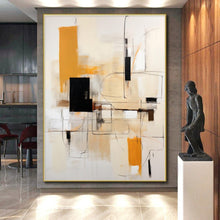 Load image into Gallery viewer, Large - Scale Warm - Toned Geometric Abstract Acrylic Art for Living Room &amp; Office Lounge LargeART0404
