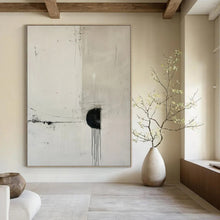 Load image into Gallery viewer, Black and White Minimalist Abstract Art for Modern Office Reception &amp; Zen - inspired Home Library LargeART0934
