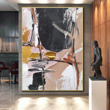 Load image into Gallery viewer, Pink - Gold - Black Abstract Acrylic Art - Great for Bohemian Living Room &amp; Glamorous Dressing Room LargeART0560
