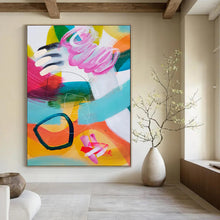 Load image into Gallery viewer, Vibrant Abstract Shape Painting, Perfect for Modern Living Room &amp; Art - Loving Café LargeART1824
