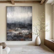 Load image into Gallery viewer, “Stormy Sea” – Blended gray, blue, and brown, abstract ocean with rough waves DTP368
