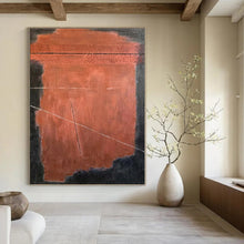 Load image into Gallery viewer, Red Black Abstract Canvas Painting, Suited for Dramatic Dining Room &amp; Edgy Home Office LargeART1320
