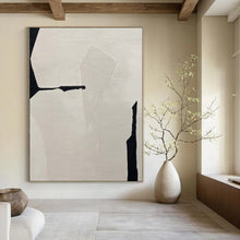 Load image into Gallery viewer, Large - Format Hand - painted Black &amp; White Geometric Cut - out Acrylic Art for Modern Offices LargeART0146
