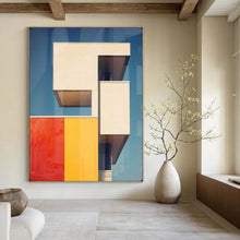 Load image into Gallery viewer, Modern Abstract Painting, Color - Blocked Architectural Art for Office &amp; Urban - Style Living Room LargeART2173
