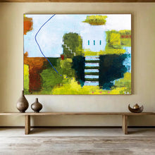 Load image into Gallery viewer, Colorful Geometric Landscape Abstract Painting on Canvas DKH561
