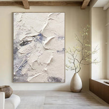 Load image into Gallery viewer, “Minimalist Textured White and Grey Abstract” - White, Grey Abstract Art on Canvas DKH1258
