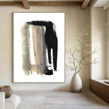 Load image into Gallery viewer, “Black &amp; Gray Strokes” - Bold black and gray brushstrokes on white DTP157

