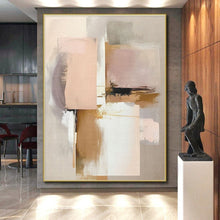Load image into Gallery viewer, Custom Large Soft Pink and Beige Abstract - Great for Romantic Bedroom &amp; Feminine Boutique LargeART0759
