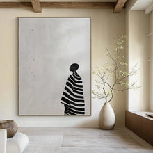 Load image into Gallery viewer, Black - White Abstract Silhouette Art, Perfect for Modern Gallery Wall &amp; Thoughtful Study LargeART2040
