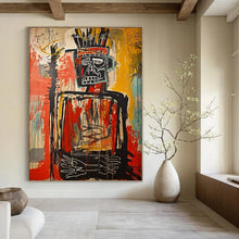 Load image into Gallery viewer, “Powerful Tribal - Style Figure” – Intense Abstract Figurative Art with Bold Dripping Lines DTP108
