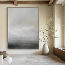 Load image into Gallery viewer, “Gray Horizon” – Gray &amp; White Abstract Acrylic with Subtle Textures DTP064
