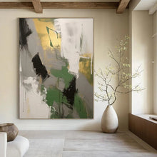 Load image into Gallery viewer, “Green, Gold, and Gray Abstract” – Earthy Abstract with Rich Color Mix DTP115
