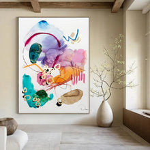 Load image into Gallery viewer, Colorful Watercolor - Style Abstract Painting, Ideal for Bohemian Bathroom &amp; Art - Loving Friend’s Gift LargeART1869
