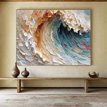 Load image into Gallery viewer, Colorful Wave Textured Abstract Painting on Canvas - “Ocean Energy” DKH676
