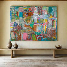 Load image into Gallery viewer, “Colorful Collage - like Abstract” - Mixed - Style Abstract Acrylic, Suits Creative Office and Art Gallery DLZ236
