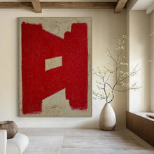 Load image into Gallery viewer, Red Geometric Abstract Acrylic Art, Perfect for Bold Home Office &amp; Statement Hallway LargeART0992
