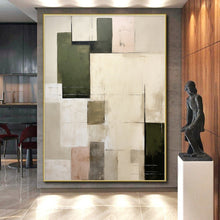 Load image into Gallery viewer, Oversized Neutral - Toned Geometric Abstract Art for Bedroom &amp; Hotel Suite LargeART0395
