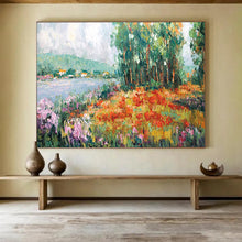 Load image into Gallery viewer, “Lakeside Flower Field” - Colorful Landscape Abstract Acrylic, Great for Garden Room and Sunroom DLZ228
