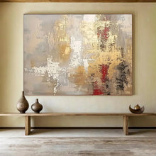 Load image into Gallery viewer, Elegant Gray and Gold Abstract Textures Abstract acrylic painting DLZ045
