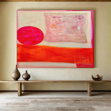 Load image into Gallery viewer, Bold Pink &amp; Orange Abstract Art for Modern Dining Room &amp; Trendy Café DKH073
