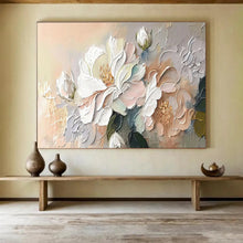 Load image into Gallery viewer, Impasto Floral Abstract Painting on Canvas - “Soft Petals” DKH713
