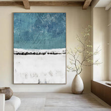 Load image into Gallery viewer, Blue - White Abstract Field Painting, Suited for Nature - Inspired Living Room &amp; Calm Study LargeART2025
