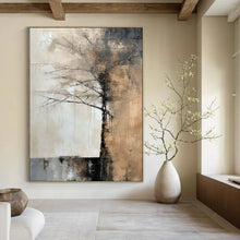 Load image into Gallery viewer, Grey - Toned Abstract Tree Painting, Ideal for Minimalist Bedroom &amp; Nature - Inspired Library LargeART1929
