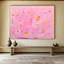 Load image into Gallery viewer, Pink - Based Colorful Abstract Painting for Girls&#39; Bedroom &amp; Trendy Café DKH051
