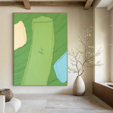 Load image into Gallery viewer, Green &amp; Color - Blocked Abstract Painting, Ideal for Modern Playroom &amp; Art - Filled Balcony LargeART1354
