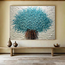 Load image into Gallery viewer, “Blue Blossom Tree” - Textured Abstract Acrylic of a Floral Tree, Suits Bedroom and Conservatory DLZ213
