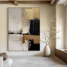 Load image into Gallery viewer, Minimalist Abstract Art, Metallic - Accented Neutral Painting for Luxury Living Room &amp; Chic Office LargeART2251
