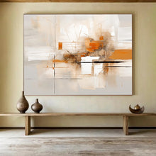 Load image into Gallery viewer, Neutral and Orange Geometric Abstraction Abstract acrylic painting DLZ097
