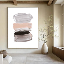 Load image into Gallery viewer, Pastel Stacked Strokes – Soft Grays, Pinks, and Dark Accents DTP184
