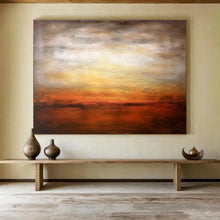 Load image into Gallery viewer, Warm - Toned Sunset Abstract Painting On Canvas DKH343
