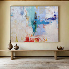 Load image into Gallery viewer, Hand - painted Soft Color Abstract Strokes Acrylic Art for Calming Yoga Studios LargeART1739
