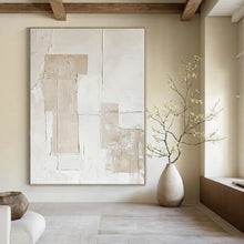 Load image into Gallery viewer, Neutral Textured Abstract Canvas Painting, Perfect for Timeless Entryway &amp; Serene Reading Nook LargeART1293
