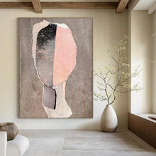 Load image into Gallery viewer, Mixed - Media Abstract Head Art, Muted - Toned Textured Collage for Modern Office &amp; Calming Waiting Room LargeART2226
