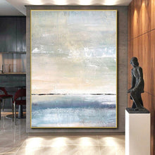 Load image into Gallery viewer, Serene Sea and Sky Abstract Acrylic Art - Perfect for Beach House &amp; Meditation Room LargeART0547
