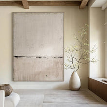Load image into Gallery viewer, White - Gray Divided Abstract Painting, Ideal for Zen - Inspired Bathroom &amp; Understated Living Room LargeART1370
