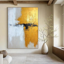 Load image into Gallery viewer, Gold &amp; Neutral Abstract - Ideal for Luxury Living Room &amp; Master Bedroom LargeART2371
