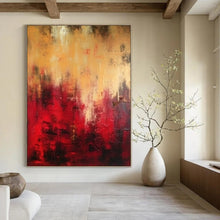 Load image into Gallery viewer, “Crimson Heatwave” – Red, Orange &amp; Black Abstract Acrylic with Fiery Textures DTP073

